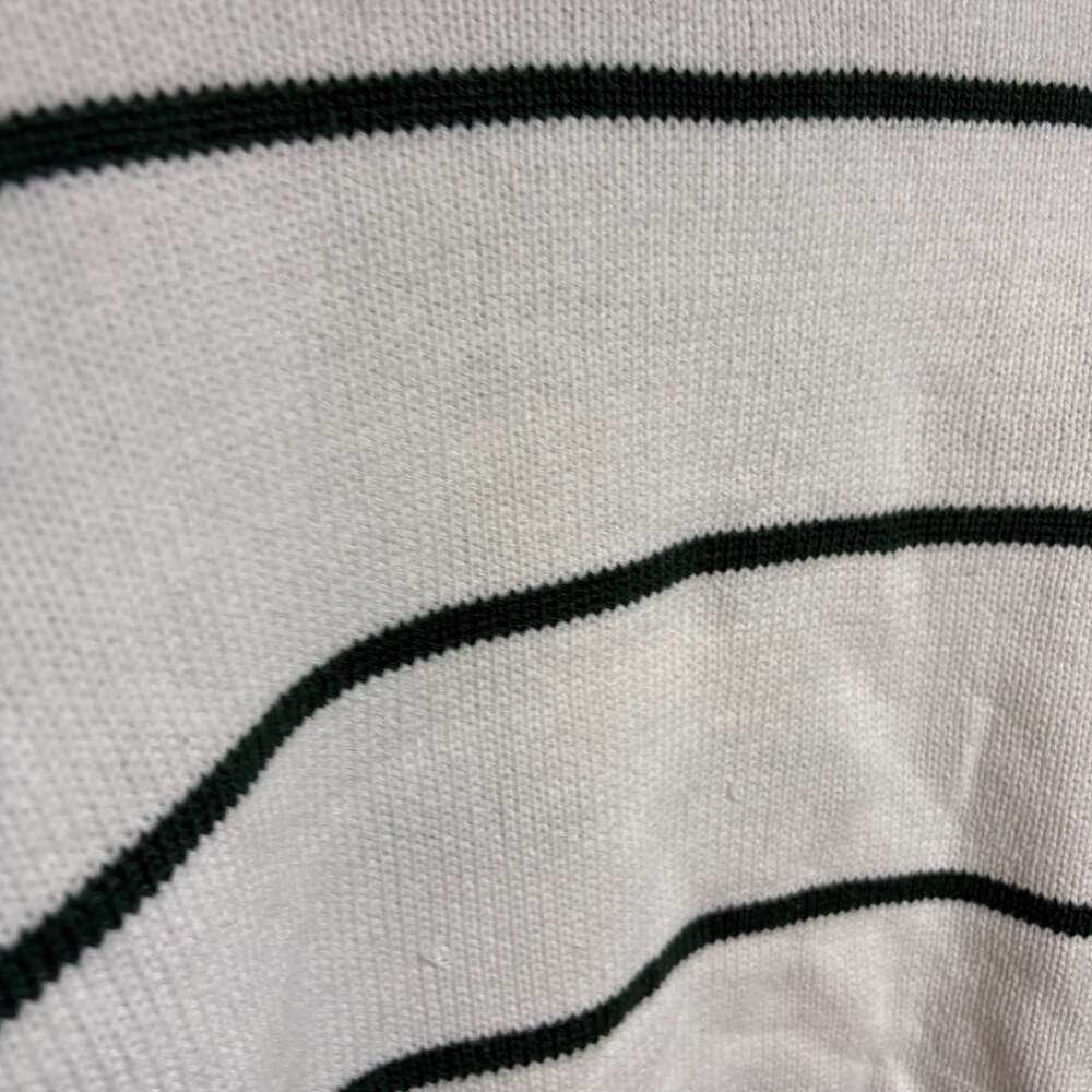Hollister Women's White & Green Striped Cropped Crew Neck Knit Sweater Size S - Picture 2 of 4